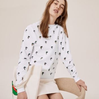 Lacoste Lacoste x Jean-Michel Tixier Print Sweatshirt - Mikiny Dámské Bílé | CZ-jtRk2i